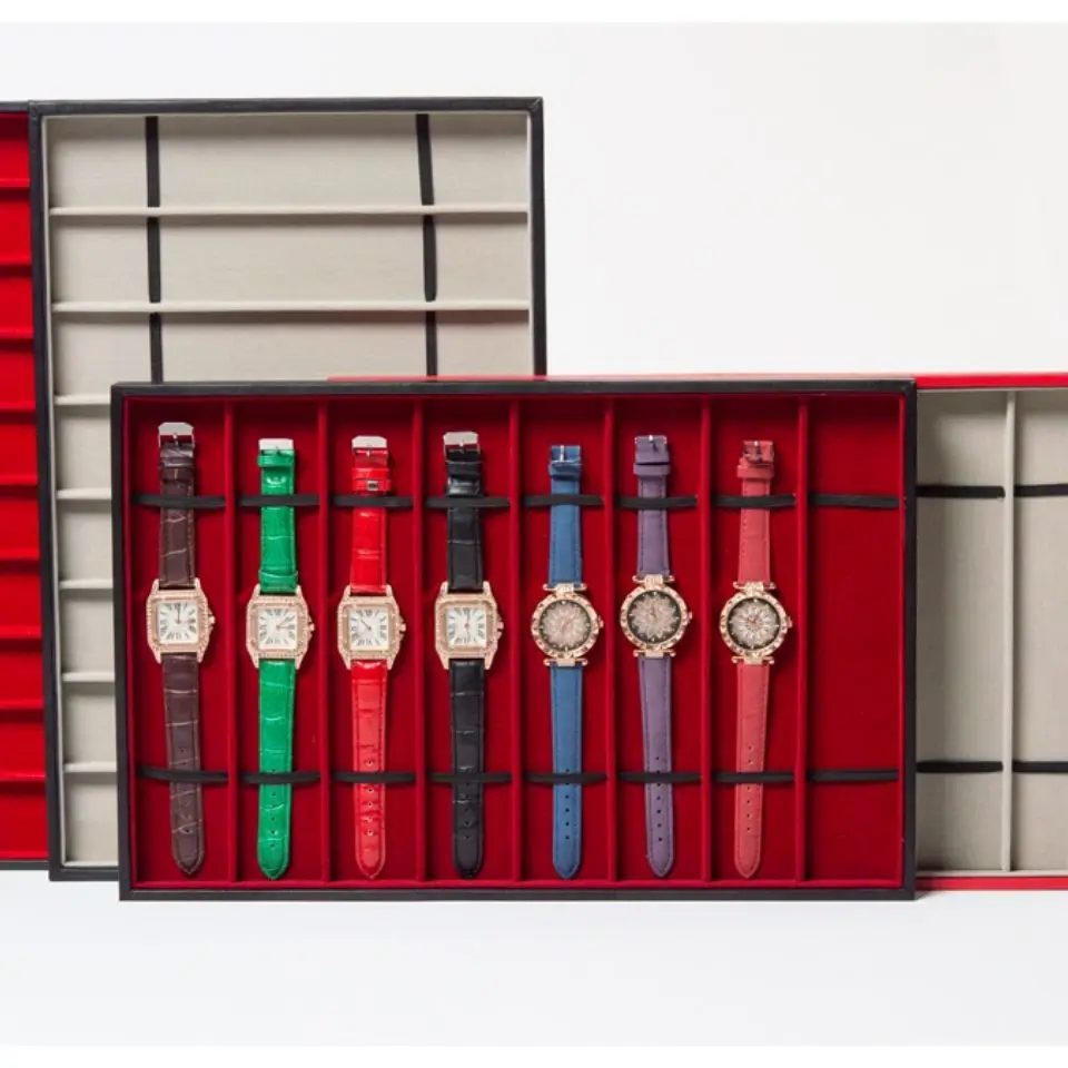 8/10 Grid Watch Band Display Stand Storage Case Portable Watch Strap Organizer Box Travel Jewelry Case Pouch With Cover