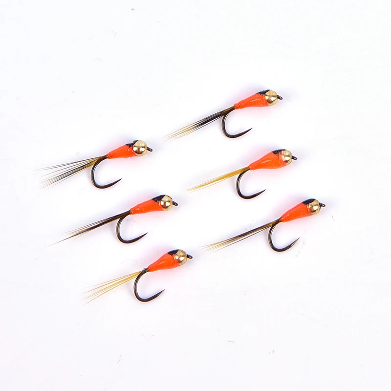 

6PCS Hook Tungsten Perdigon Nymph Small Beadheads Fly Rainbow Brown Trout Grayling Trout Fishing Quick Sink Fly