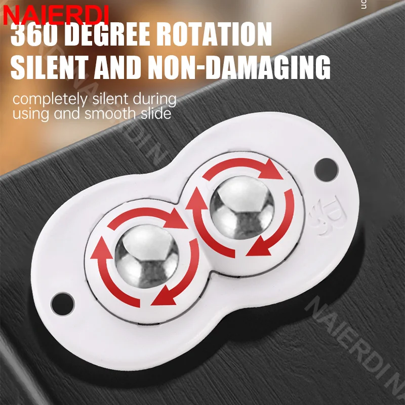 4 Pack Mini Self Adhesive Wheels 360&deg;Rotation for Small Appliances Universal Wheel Trash Can Storage Box