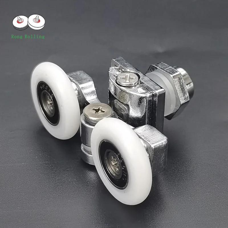 shower door runner 4pcs Bathroom Pulley diameter 23mm 25mm Main body zinc alloy material sliding door wheel door accessories shower room pulley shower door rollers sliding door roller shower room rollers sliding door pulley