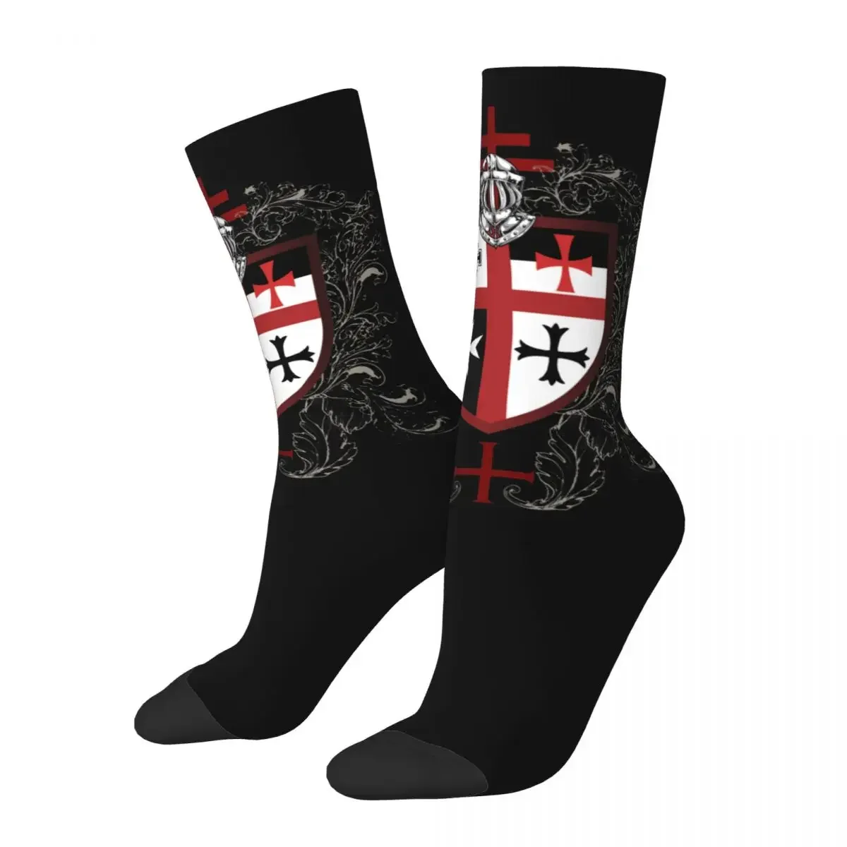 

Happy Funny Men's Socks Casual Shield Cross Medieval Warrior Sword Knights Templar Sock Sport Women Socks Summer Autumn Winter