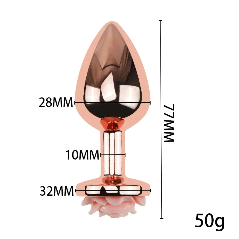 3Size Anal Plug Buttplug Rose Shape Anal Sex Toys for Men Women Beginners Advanced Users Sex Toy for Vagina Training Butt Plug