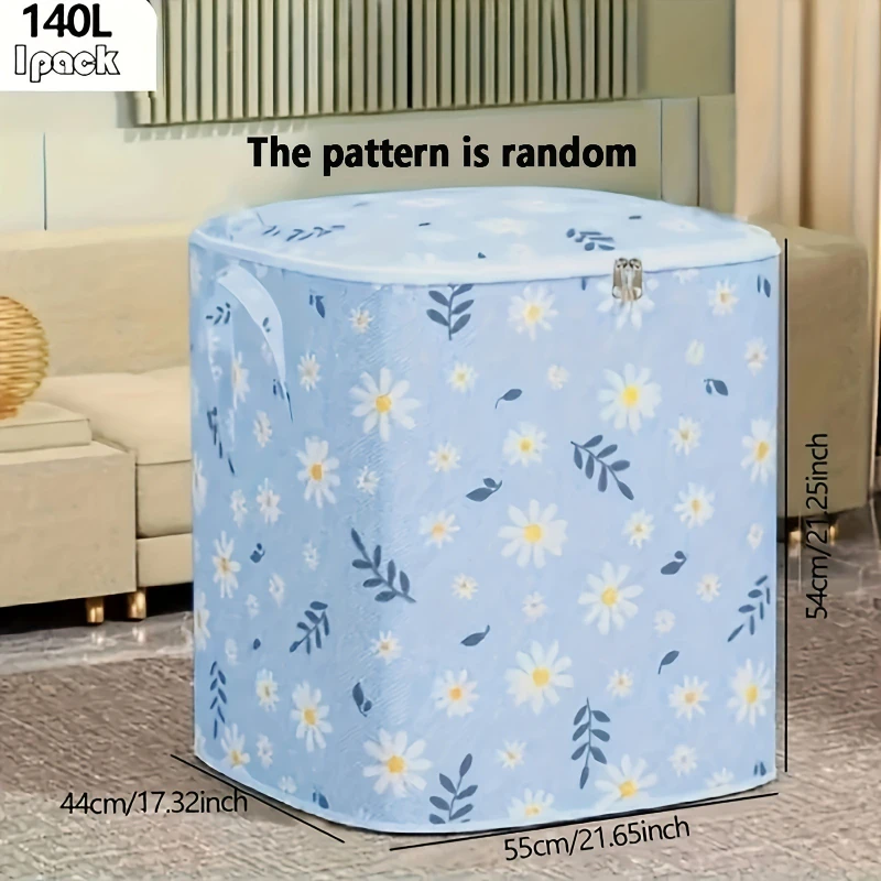 1PC Random Pattern Large Capacity Storage Handbag, Non-woven Rectangular Durable Storage Bag Suitable for Clothes and Blankets