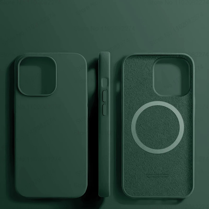 Premium Liquid Silicone Magnetic Wireless Charging Phone Cover - Soft, Durable Protection