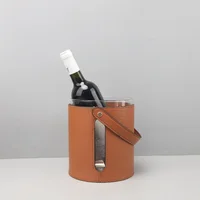 Modern Minimalist Leather Glass Decanter Red Wine Ice Bucket Decoration Dining Room Bar Counter Hotel Home Decoration 1