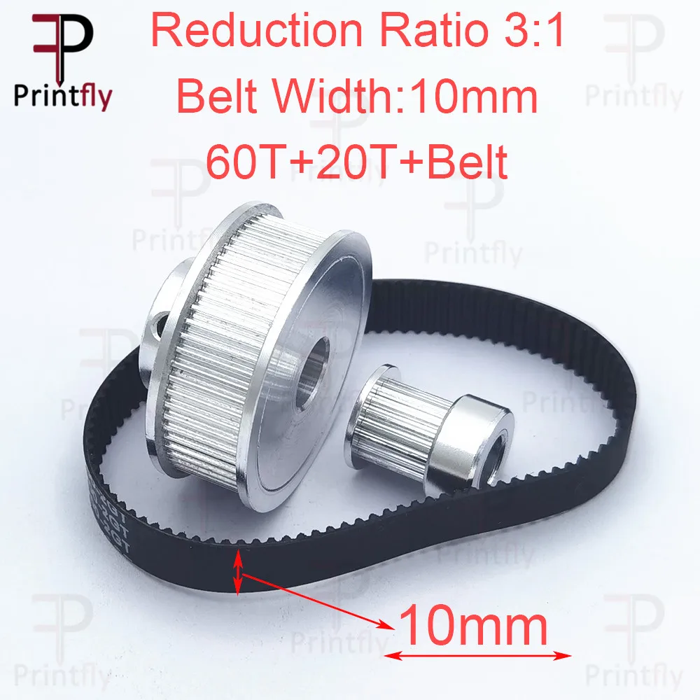 Largura da Correia mm 10 mm para Acessórios da Impressora 3d Polia da Correia Dentada de Printfly Gt2 60 Dentes 20 Dentes mm mm de Redução 3:1 1:3