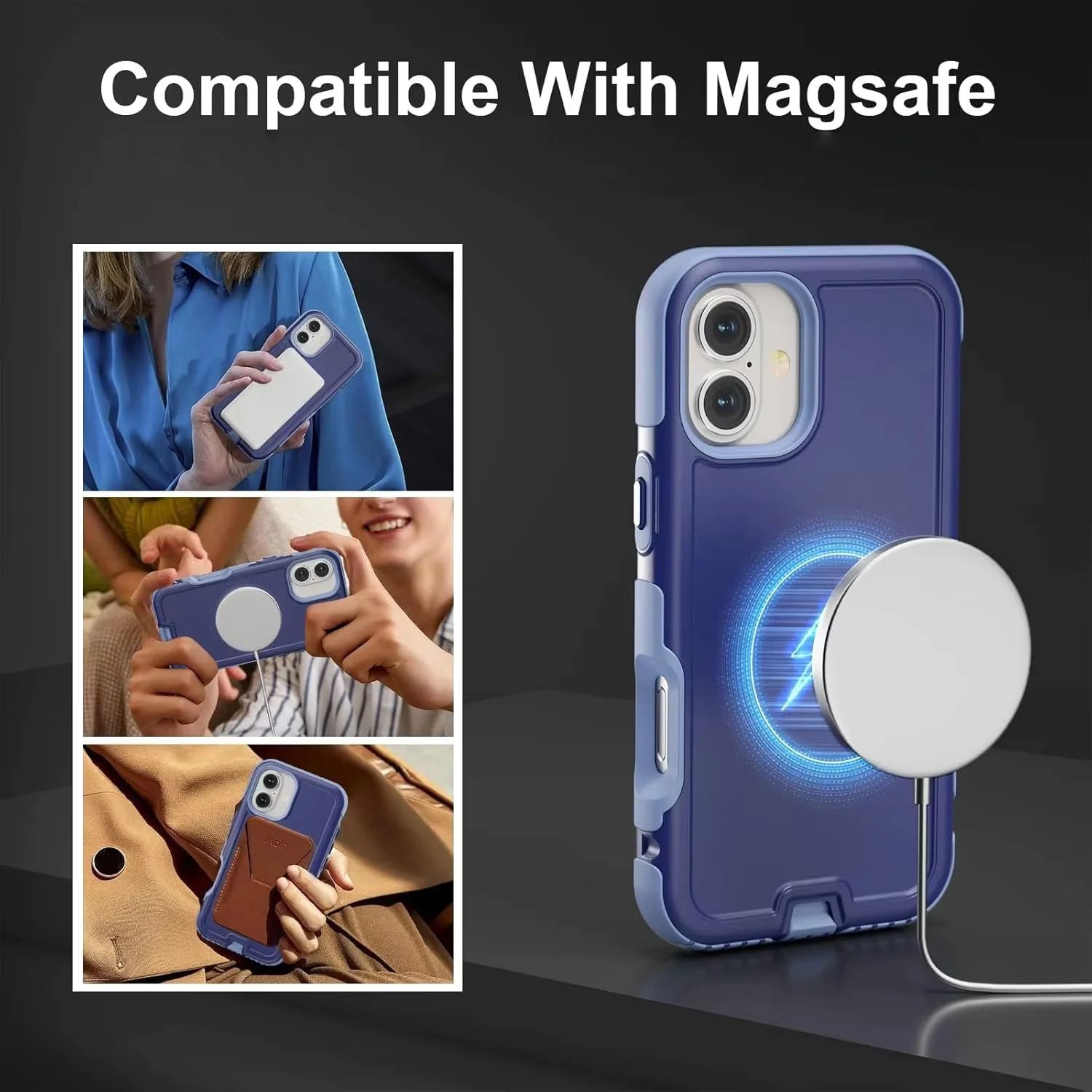 Rugged Heavy Duty Military Grade Armor Phone Case with MagSafe Shockproof Protection