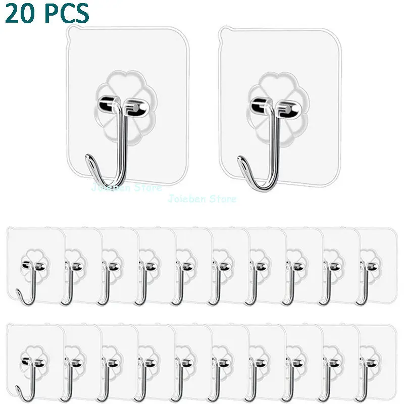 Transparent Wall Hooks Heavy Duty Multi-Purpose Wall Hook Adhesive Hooks Door Hangers Load Rack Hooks Strong Bathroom Kitchen kitchen storage hooks self adhesive wall door hook key holder rack towel hanger bathroom rack hooks aluminum multi purpose