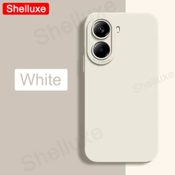 Premium Soft Silicone Shockproof Square Case - Silky Feel Protection - Poco x7 (Cream White)
