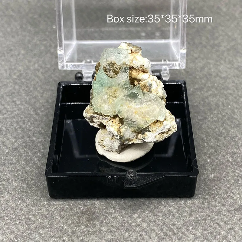 

100% natural Green fluorite raw stone mineral specimen healing crystal gem collection+Box size:35*35*35mm