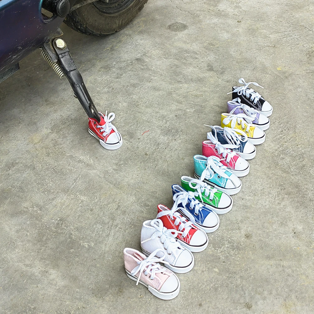 Kickstand Shoe Covers for Motorcycles - Cute Mini Canvas Design, Set of 2