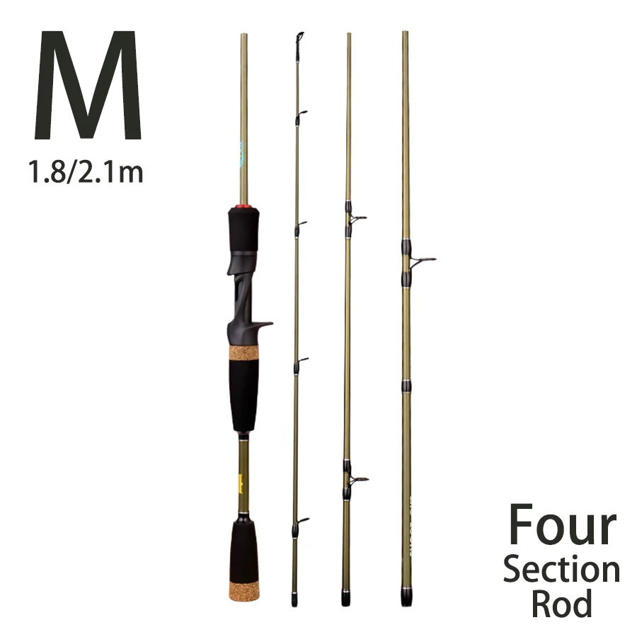

Spinning Casting Carbon Fishing Rod, Travel Rods, Light, Lure Weight, M Power, 1.8m, 2.1m, 5-22g