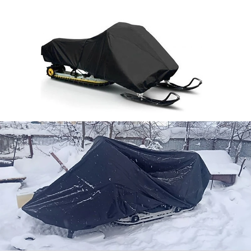Snowmobile Cover Snowmobile Cover Waterproof Dust Trailerable Sled Cover Anti-UV Winter Motorcycle Outdoor Black