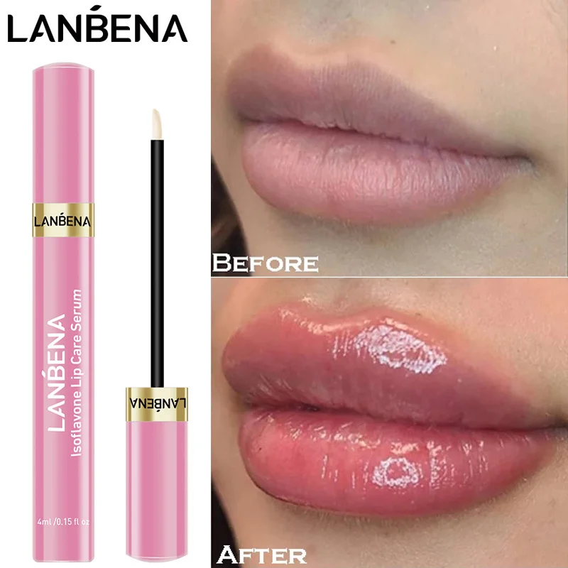 LANBENA lèvres volumisantes instantanées plus dodues réduisent les ridules lèvres brillant huile longue durée hydratant Sexy éclaircir soin des lèvres_voghion.com