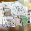 6 Tiered Book Display Rack Wire CD Display Rack Book SigningTabletop Magazine Countertop Holder Retail Literature Brochures 1