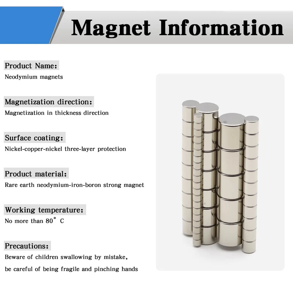Superstarker Magnet Neodym-Magnet NdfeB N35, starker Permanentmagnet imanes Kühlschrankmagnet, 3 x 3, 5 x 5, 10 x 10 mm – Detail 2