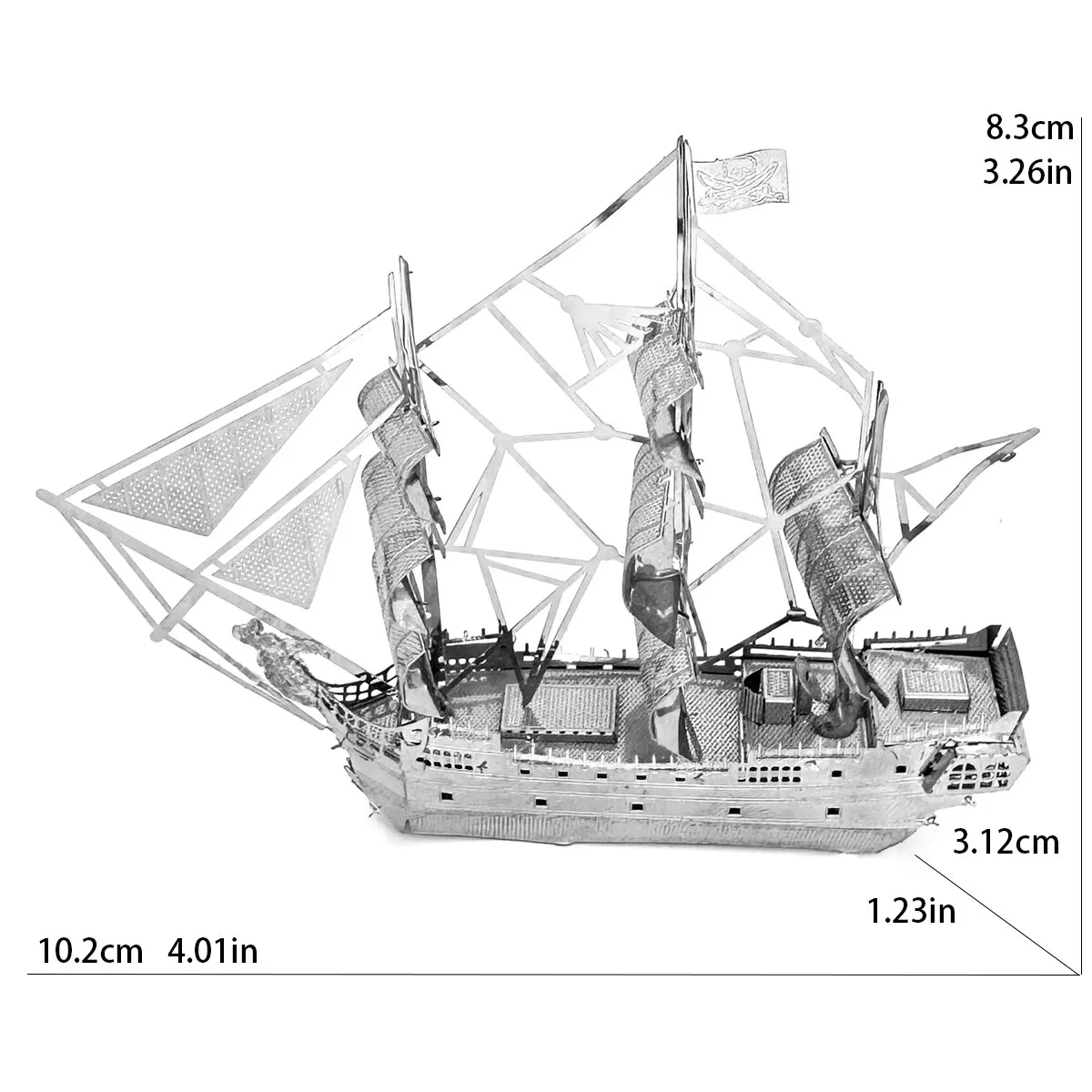 Black Pearl Pirate Ship 3D Metal Puzzle Model Kits DIY Laser Cut Puzzles Jigsaw Toy For Children