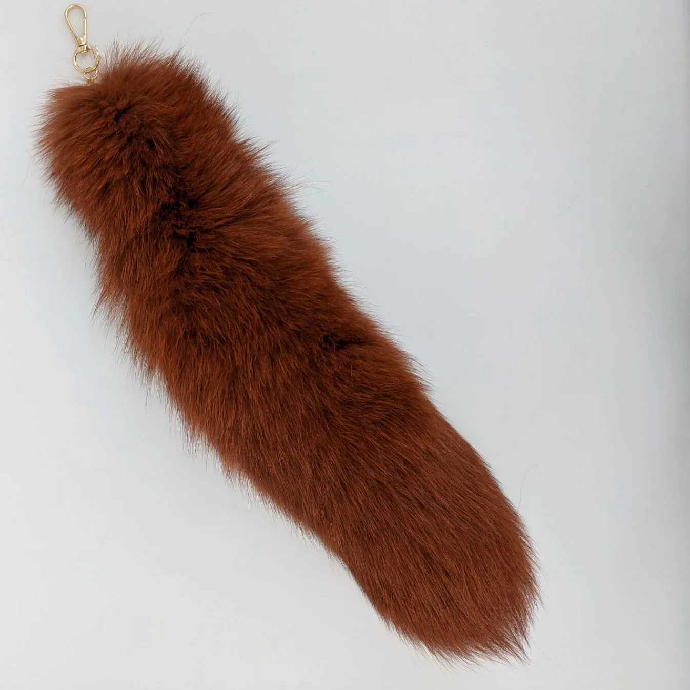 Luxurious Natural Fox Fur Tail Keychain - Chic Y2K Fashion Accessory, 40 cm