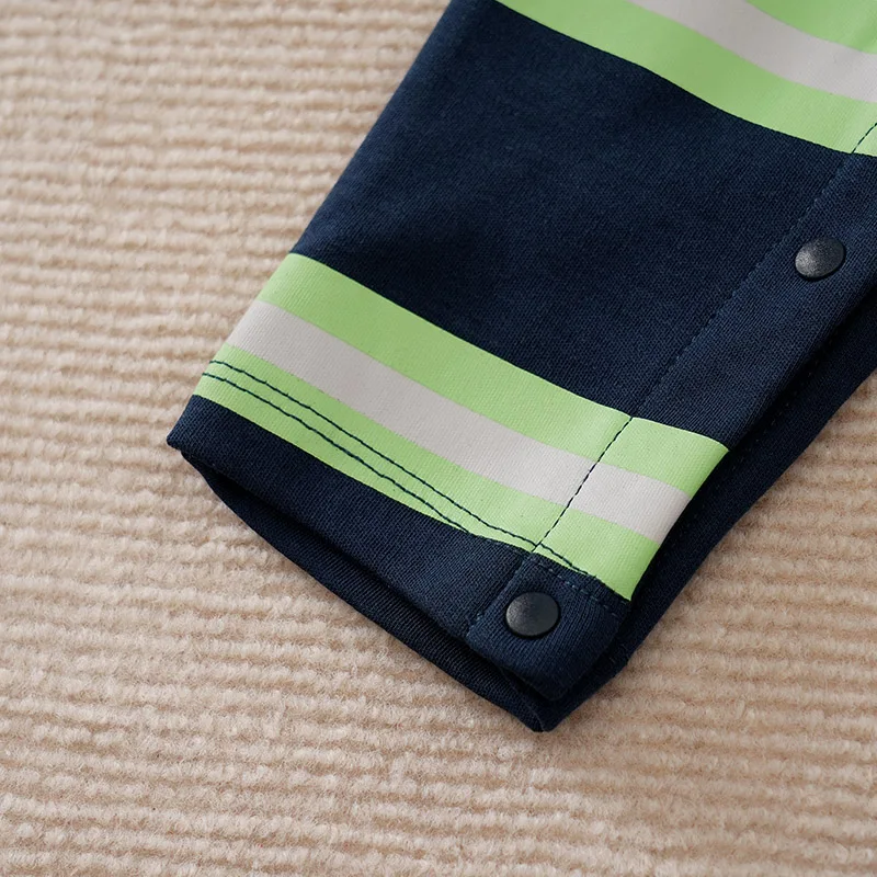 Navy Blue Fireman Cotton Long Sleeve Jumpsuit for Newborns and Toddlers