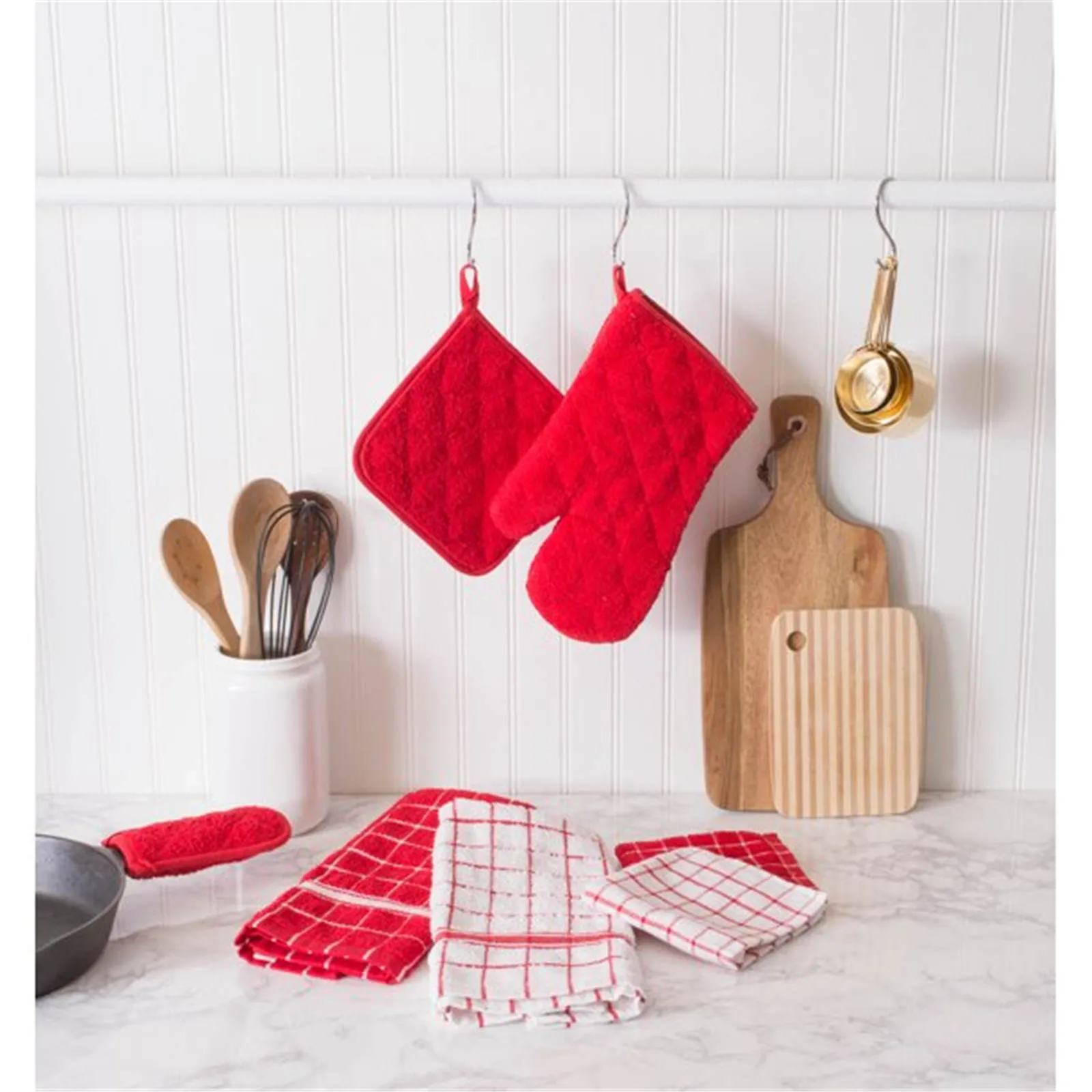 

2in 1 cotton mitts for kitchen, oven mitts, kitchen accessories, microwave gloves, BBQ, pocket tool, 3PCs