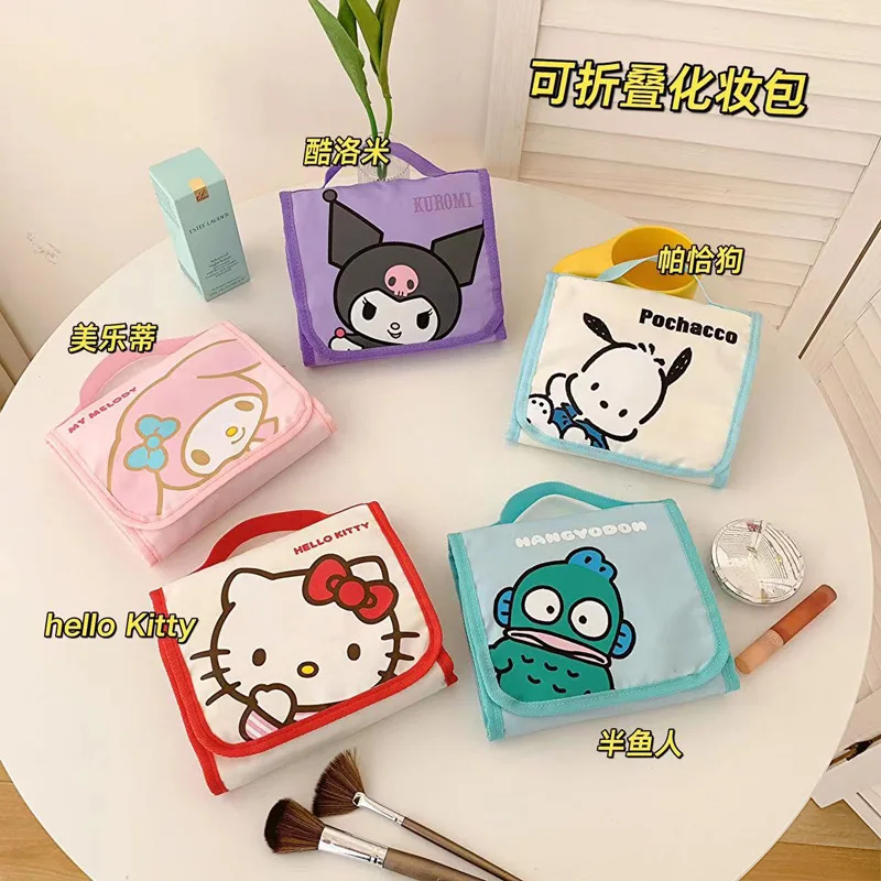 

Kawaii Sanrio My Melody Large Capacity Folding Handbag Cartoon Makeup Bag Cute Travel Portable Pochacco Storage Bag Girls Gift