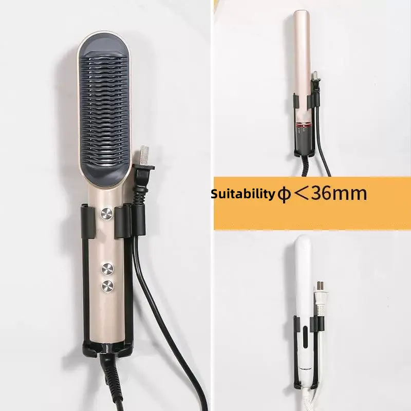 Bathroom Hair Tool Holder Space Aluminum Straightener Holder Rack No Punching Hair Curler Holder Build In Cable Management Slot 3