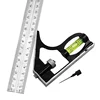 300mm Square Right Angle Ruler Protractor Movable Square Woodworking Angle Ruler Measuring Tools Multi Combination Set 6
