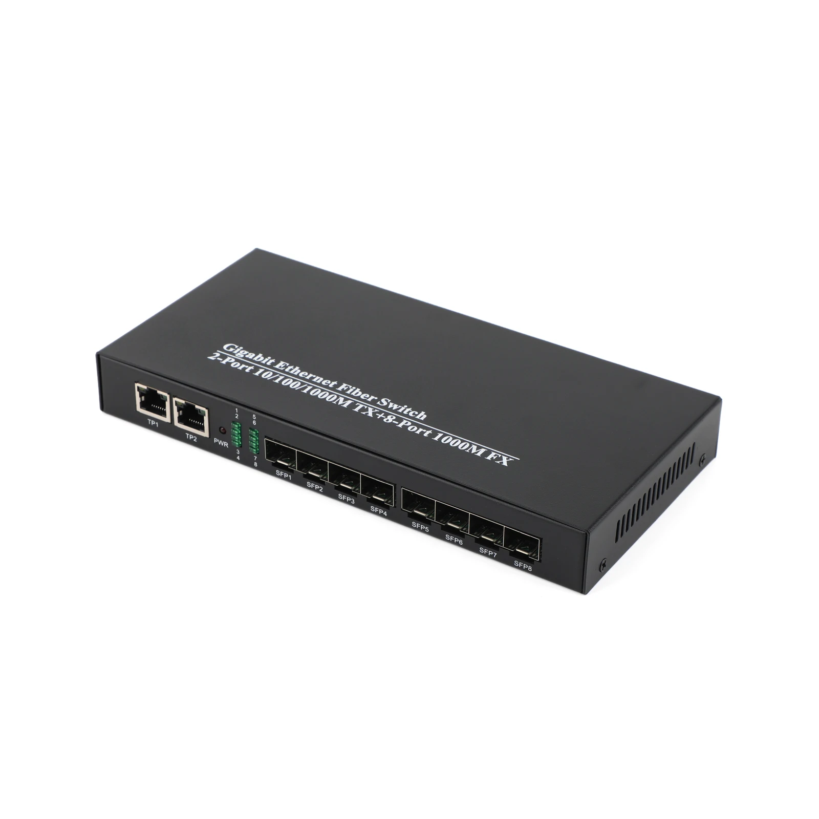 8 SFP to 2 RJ45 Transceiver 1PCS Gigabit SFP Media Converter 10/100/1000M Fiber Optic Switch With 3KM/20KM SC Module