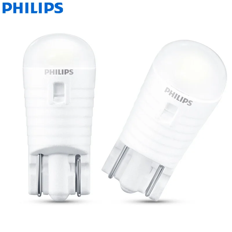 Philips LED T10 W5W Ultinon Pro3000 6000K White Turn Signal Lamps Car  Interior Light Number Plate Door Bulbs 11961U30CWB2, 2pcs