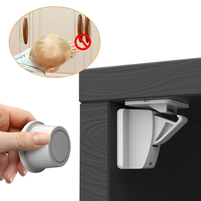 Cabinet Lock Child Lock Safety Lock Magnetic Child Protection Baby Safety Plastic Lock Drawer Latch Cabinet Door Limiter