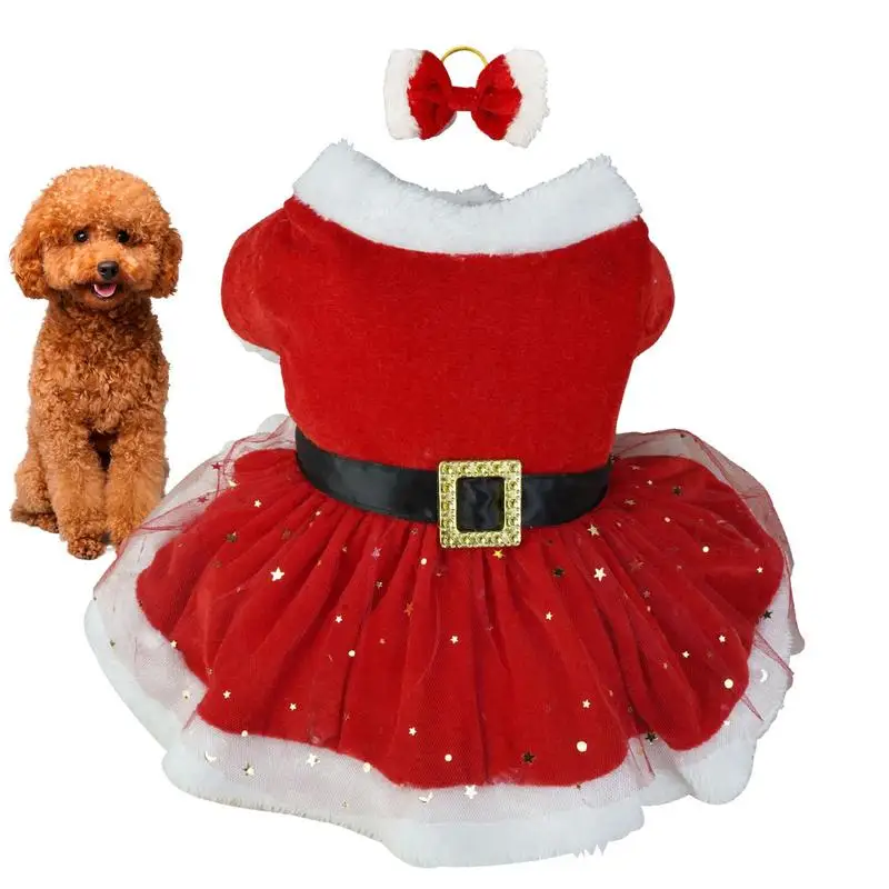 

Christmas Dog Dresses For Small Medium Dogs Clothes Summer Christmas Cosplay Cat Pet Dog Dress and Fancy Princess Puppy Dress