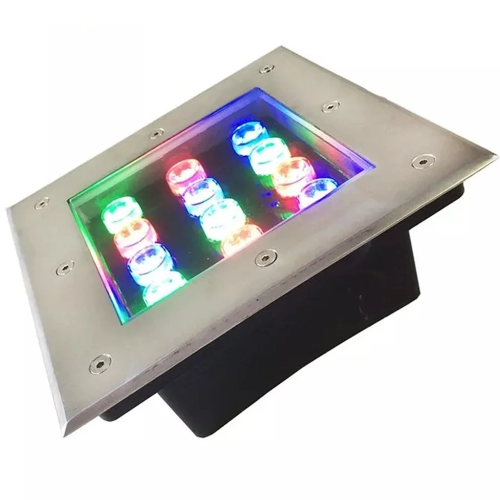 

Square 12W LED Underground Lamps 85-265VAC IP65 outdoor Buried lights AC DC 24V DMX512 RGB Garden Piazza Decorative lighting DIY