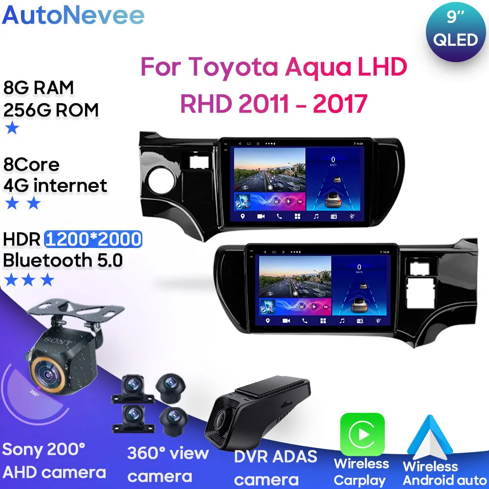 

For Toyota Aqua LHD RHD 2011 - 2017 Android Car Radio Stereo Unit Multimedia Player GPS Navigation Carplay Android Auto 2din