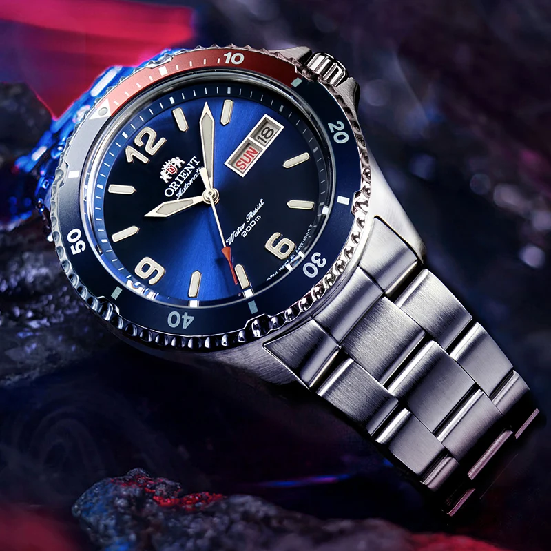 Reloj Mecánico Original ORIENT, RAY MAKO II, resistente al agua