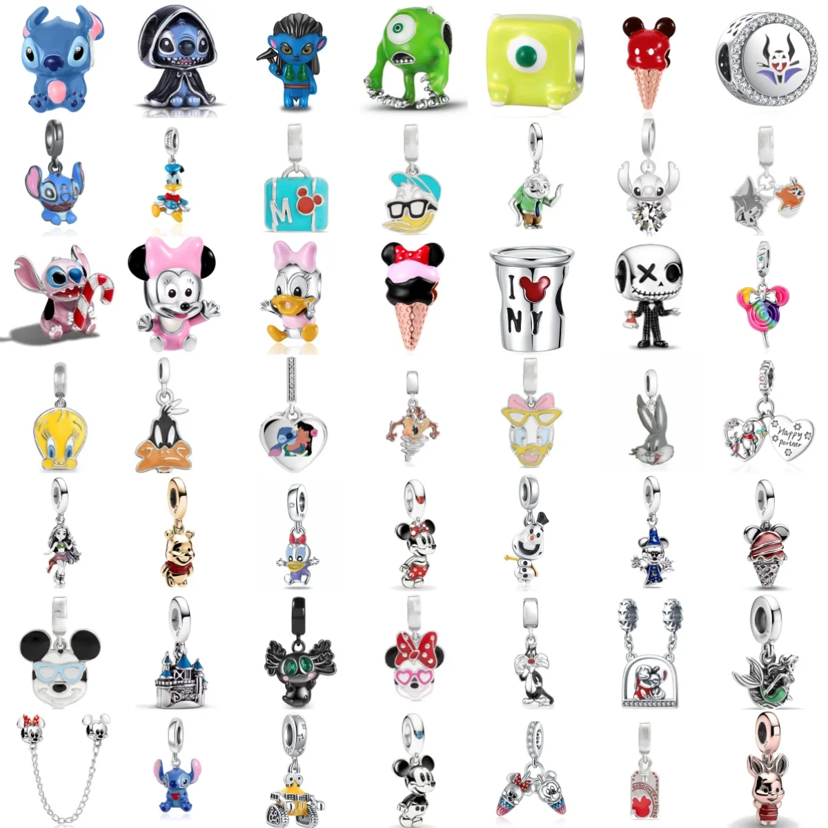 새로운  참 머메이드 마우스 덕 펜던트, 유럽식 팔찌 DIY 액세서리, 정교한 ..