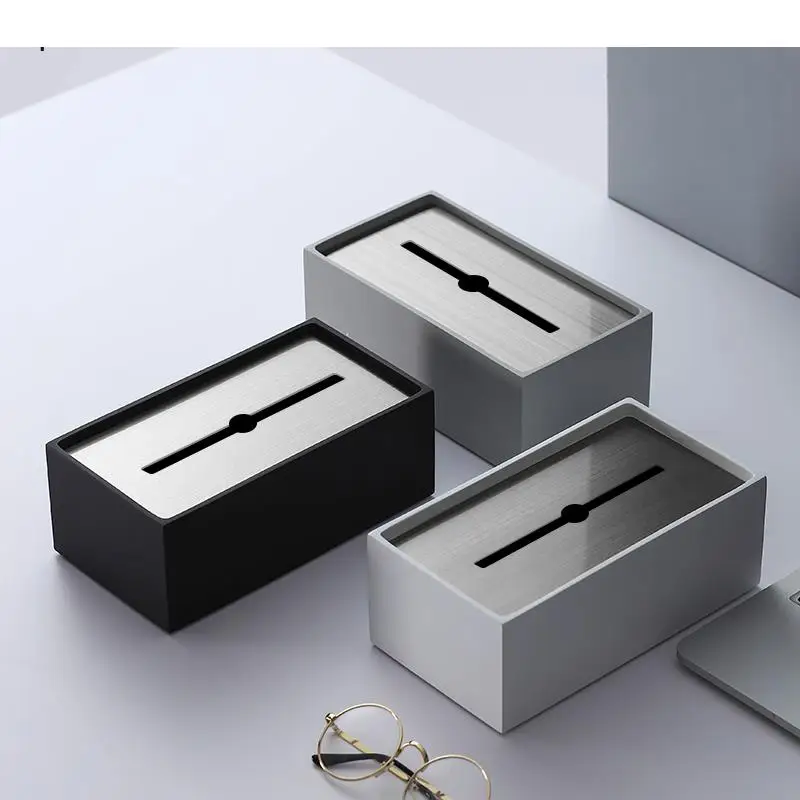 

Light Luxury Resin Tissue Boxs Living Room Bedroom Desktop Tissue Holder Bathroom Draw Paper Storage Box Household Accessories