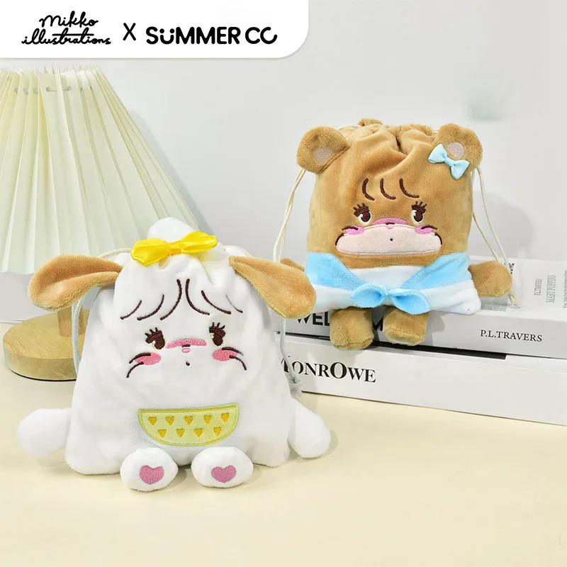 

Kawaii Cute Mikko Bundle Pocket Storage Bag Portable Makeup Bag Jewelry Bag Headphone Bag Plush Cartoon Birthday Gift For Girls