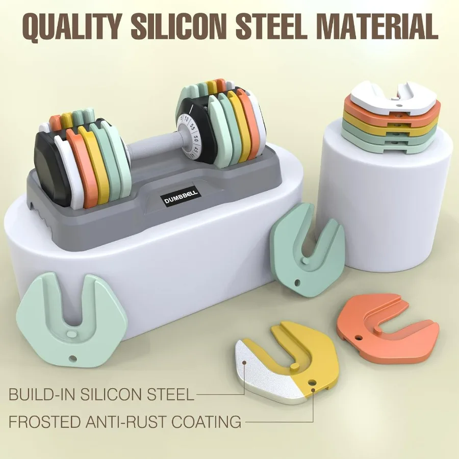 55 lbs Pair Adjustable Dumbbell Set, Adjust Dumbbell Weight for Exercises Pair Dumbbells for Men and Women in Home