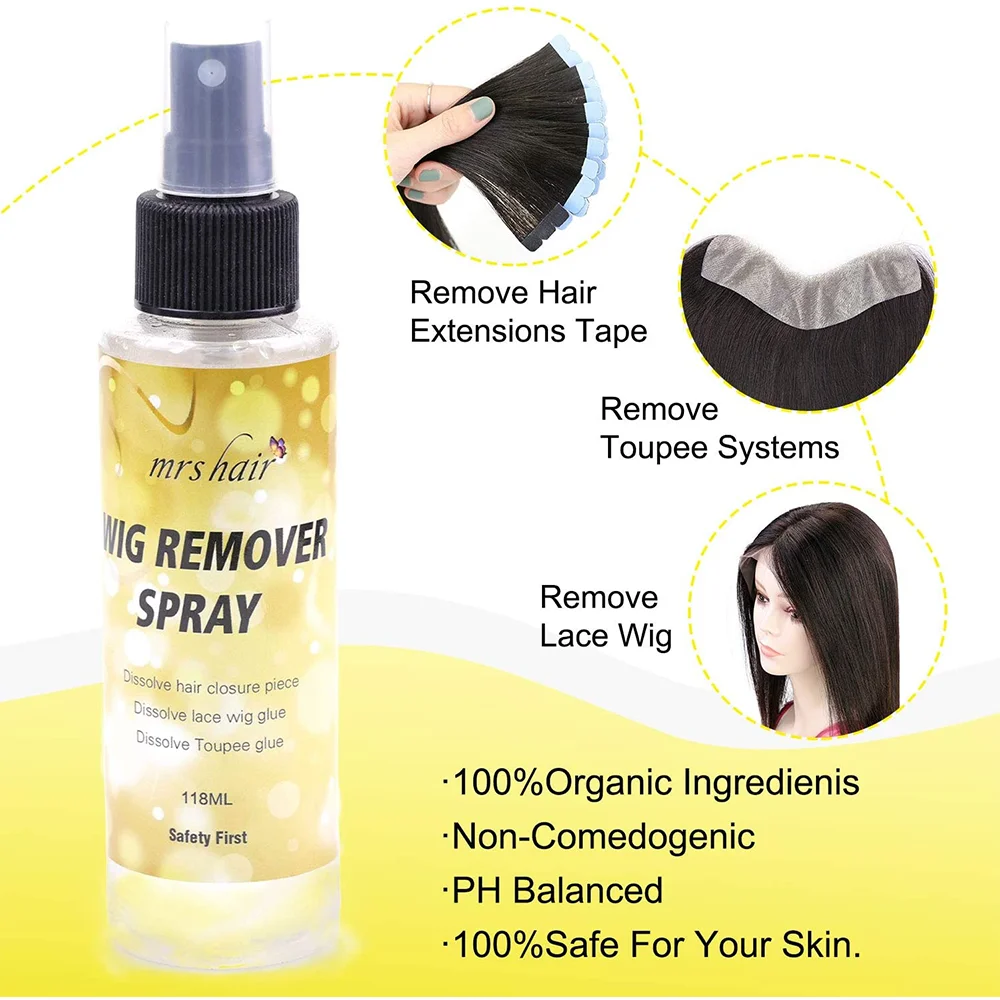 Hair Glue Remover lace wig glue remover for tape hair extension 118ml transparent wig Glue Remover for removing tape glue