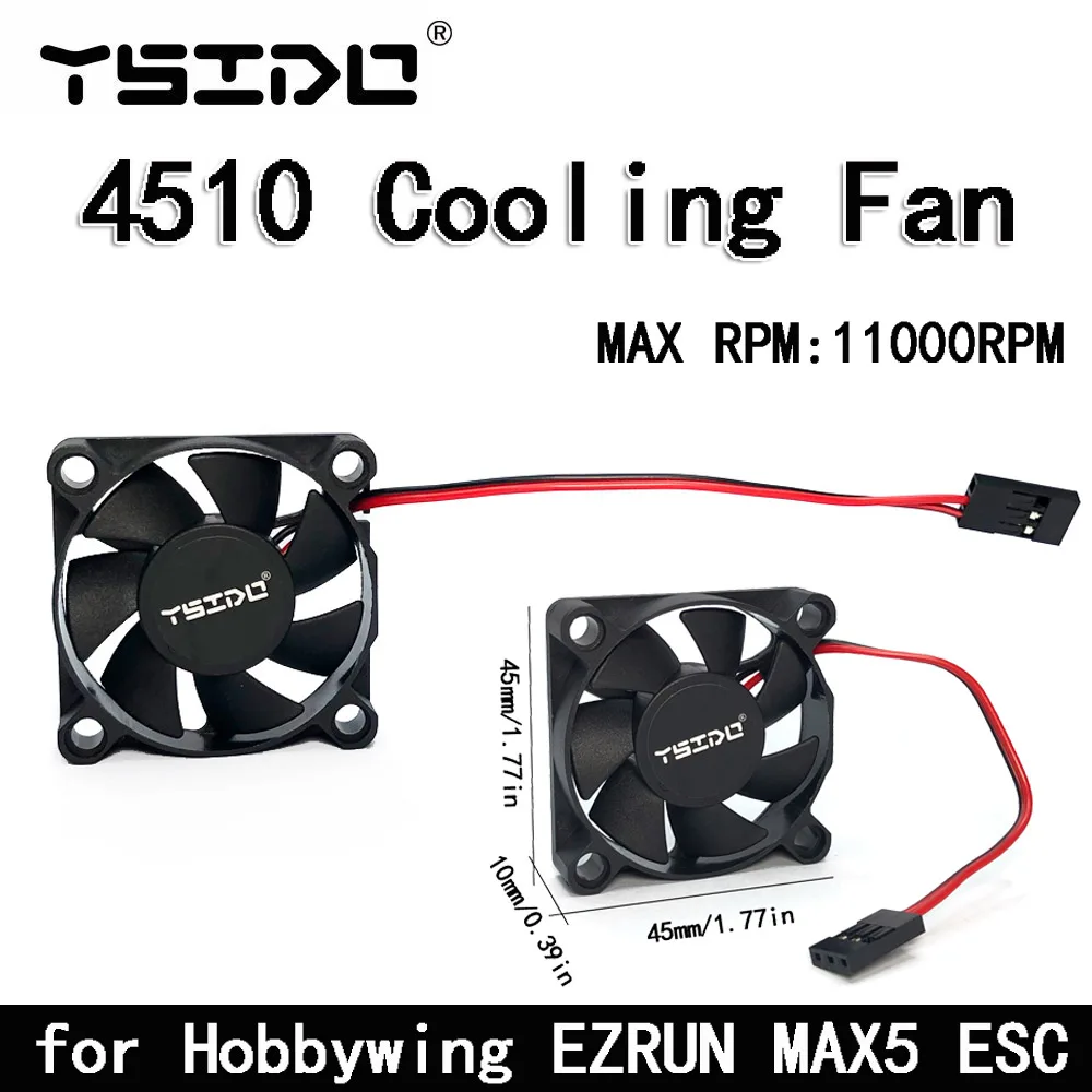 YSIDO 4510 3510 3010 Upgrade Motor ESC Cooling Fan for 1/8 1/10 RC Car Hobbywing EZRUN MAX5 MAX6 MAX8 |
