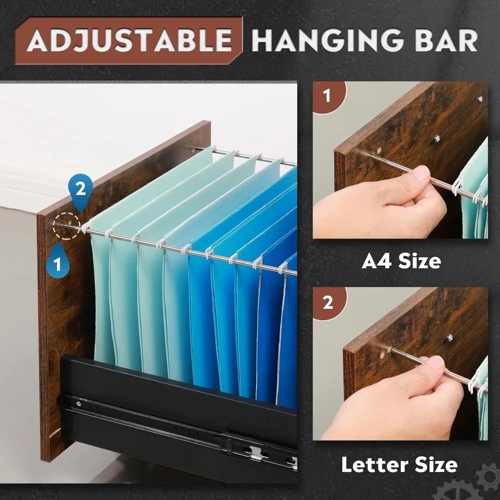 3 Drawer Wood File Cabinet 5