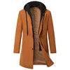 Autumn Winter Men's Wool Trench Coat Fashion Hooded Warm Long Woollen Coats Business Casual Turn Down Collar Woolen Blend Men