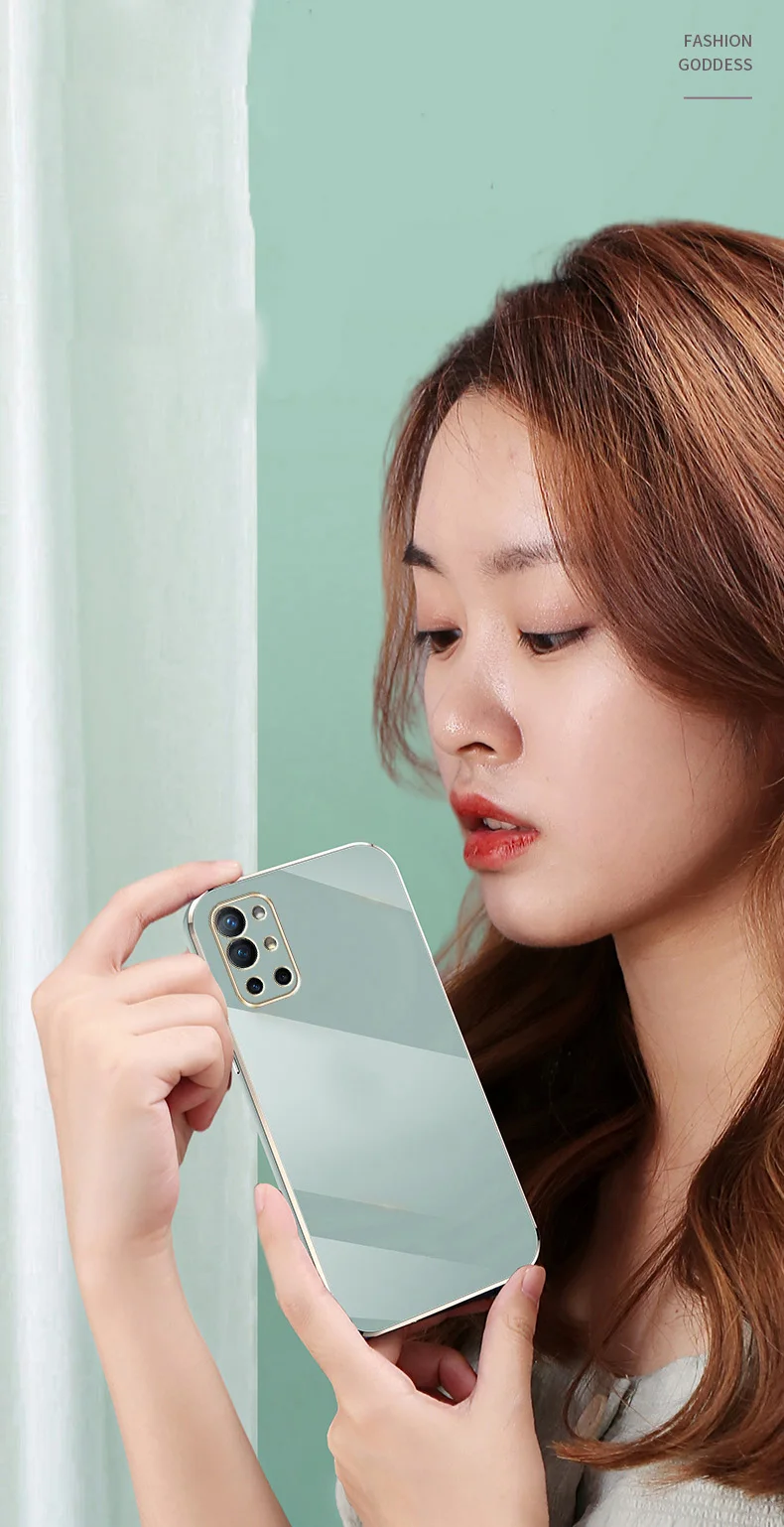 Luxury Square Edge Glossy Plated Phone Case For Oneplus Series_voghion.com