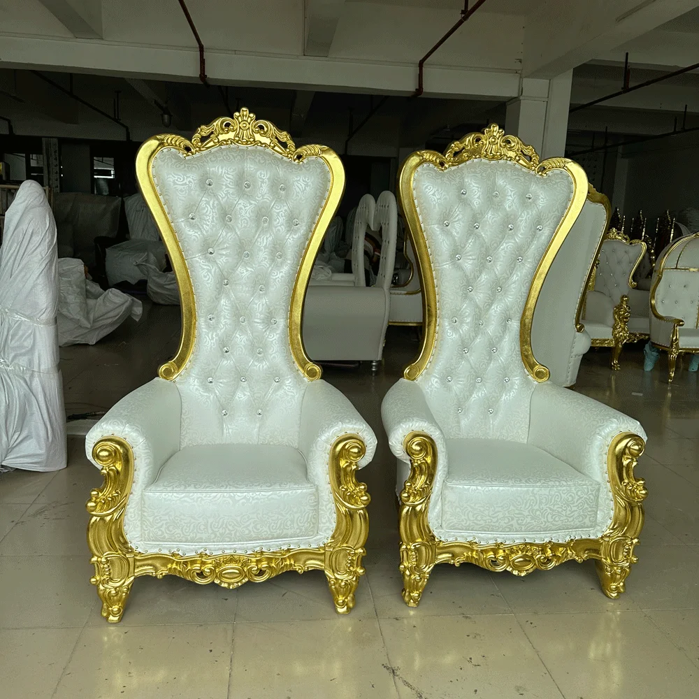 Stunning Luxury Gold New Style Wedding Love Seat Throne Sofa King Chair For Sales