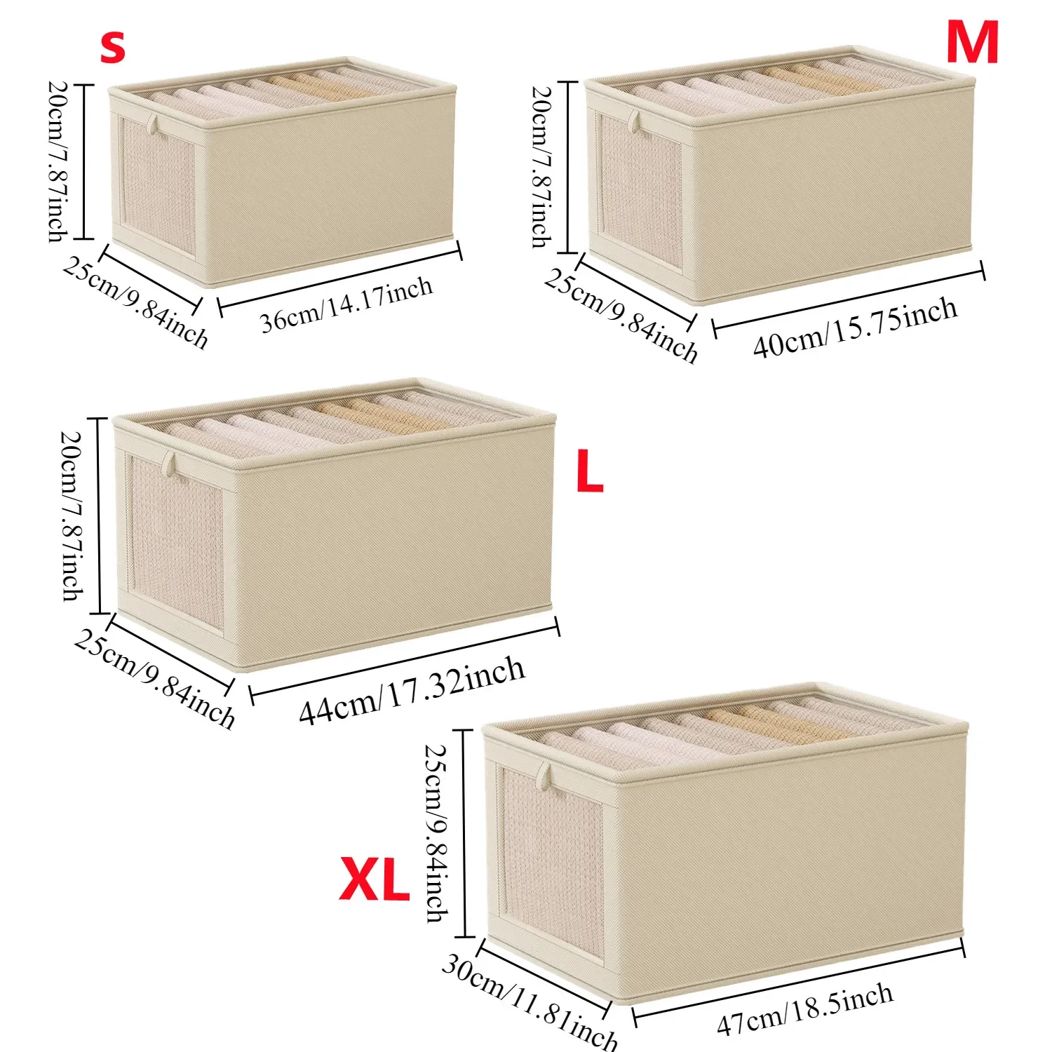 Foladable Oxford Cloth Window Visible Clothing Covered Storage Box, Household Clothing Fabric Storage Box, Large Organizing Box 2