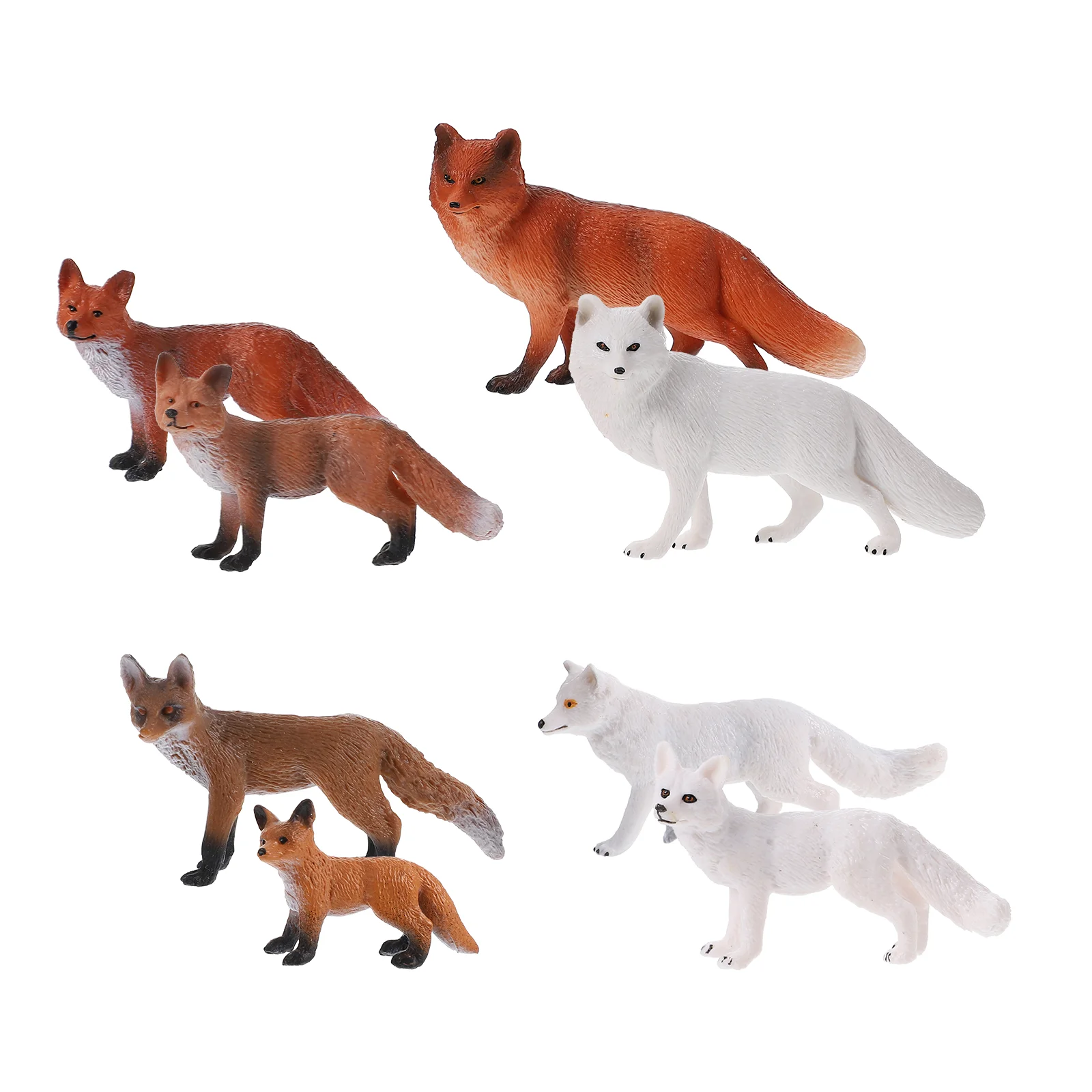 

8 Pcs Solid Fox Model Ornament Small Plastic Animals Statuette Toy Interesting Photo Props Material Child Miniature Toys