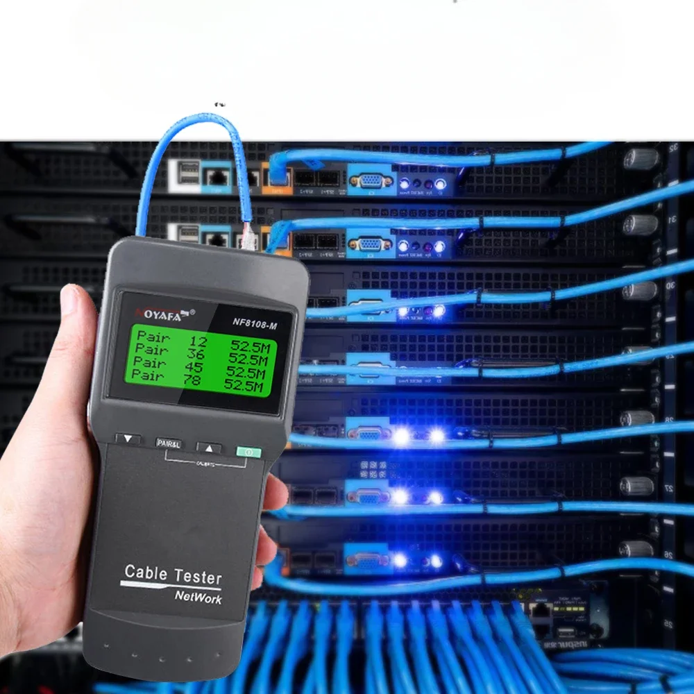 NOYAFA New NF-8108M Network Cable Tester Professional Rj45 Tester Measure Length Cabl Multifunctional Poe Network Tools 2