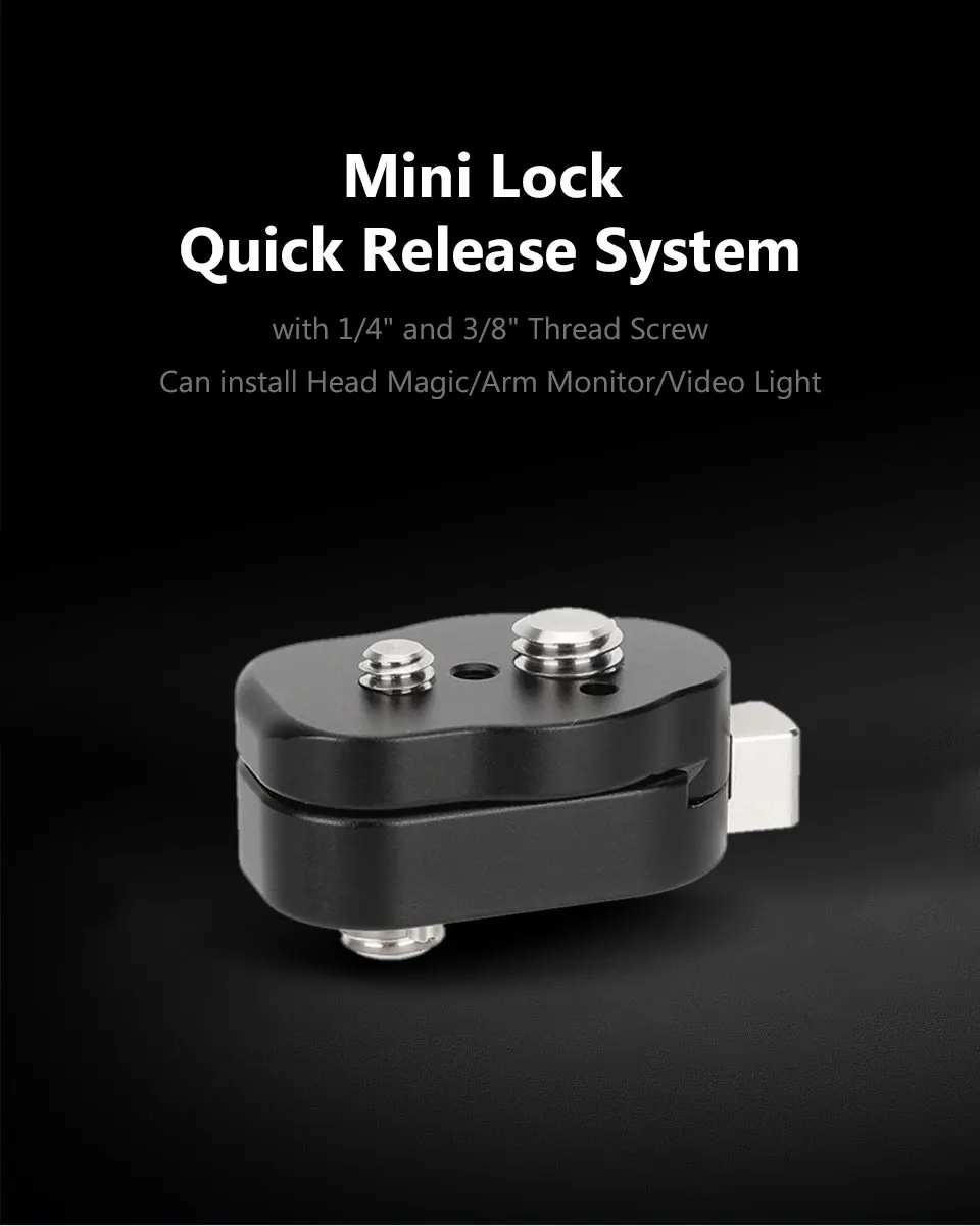 Mini Lock Quick Release System with 1/4" and 3/8" Thread Screw Mount Fr Tripod H
