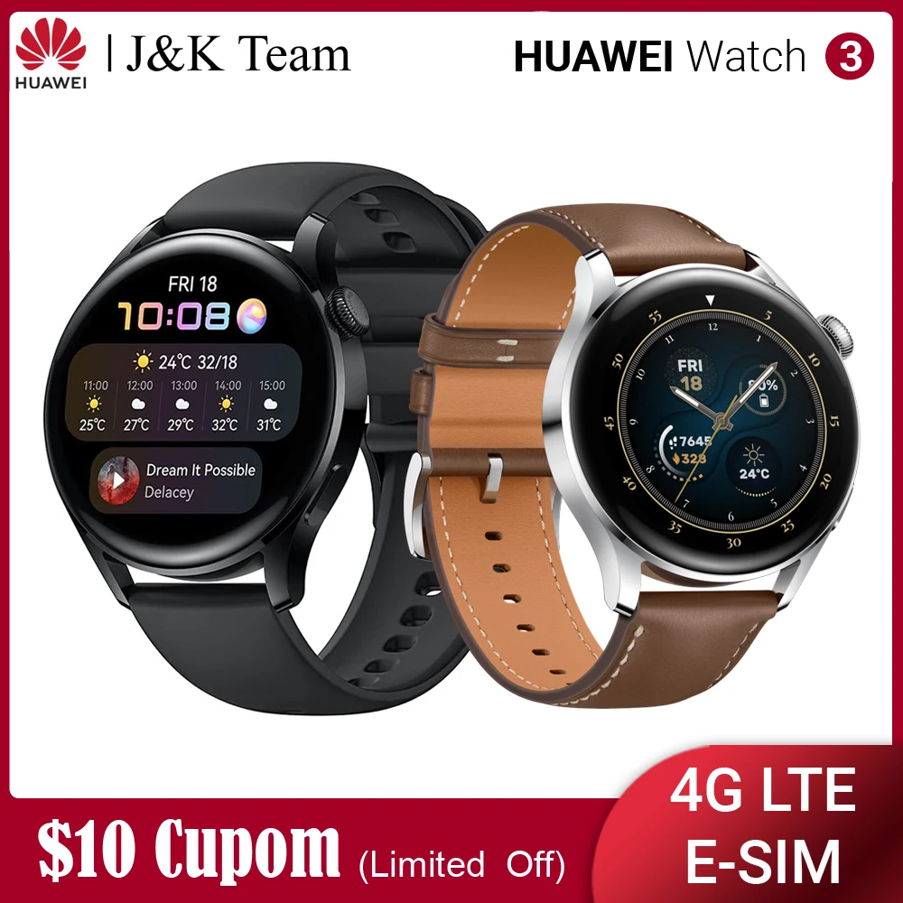 4G LTE Huawei watch 3 smartwatch , chamada celular esim, built in gps