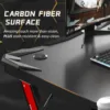 Gaming Computer Desk with Carbon Fiber Surface, Gaming Table Z Shaped Pc Home Office with Cup Holder&Headphone Hook(32 in) 5